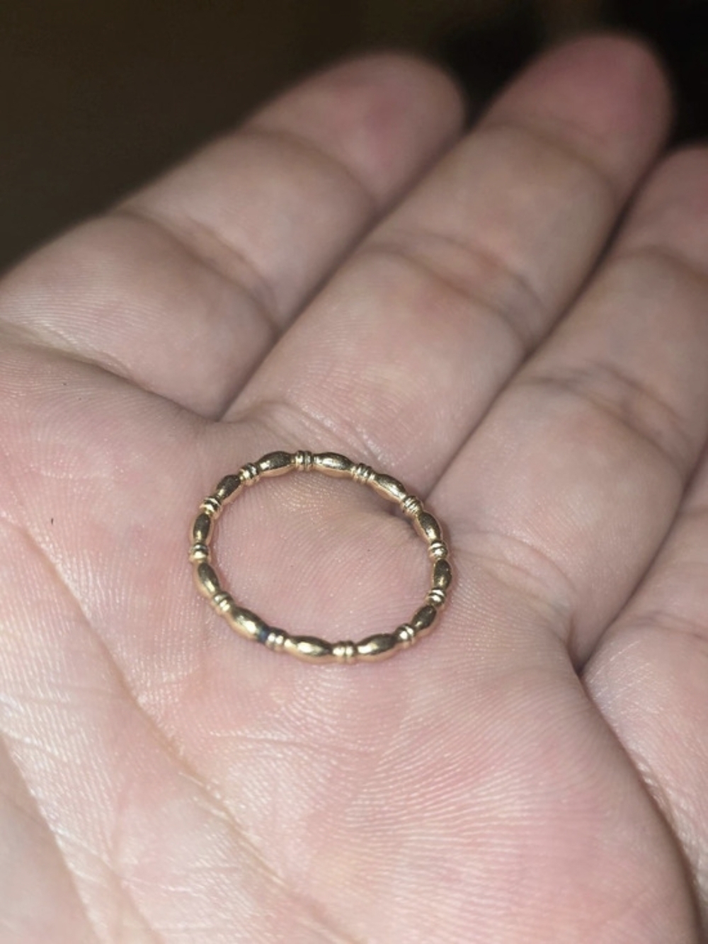 14k Gold Beads Petite Ring